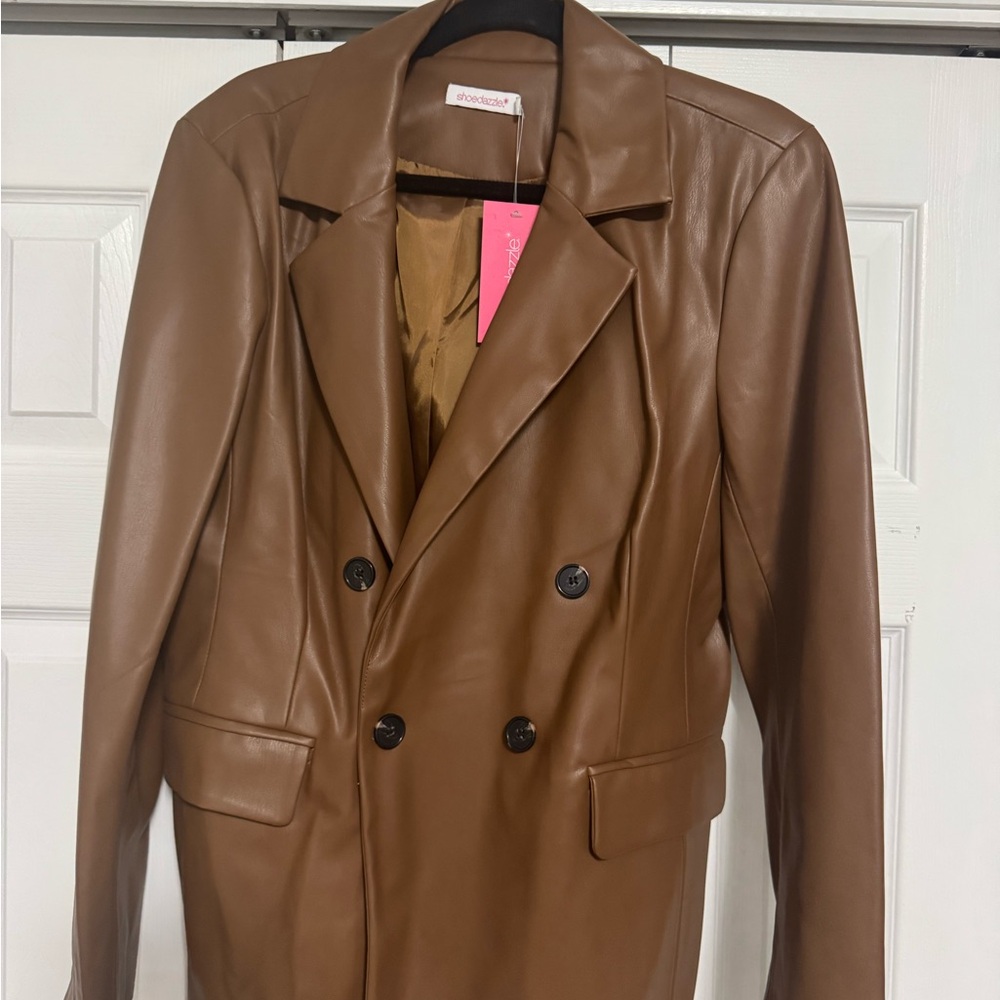 Shoe Dazzle Tan Double-Breasted Trench Coat